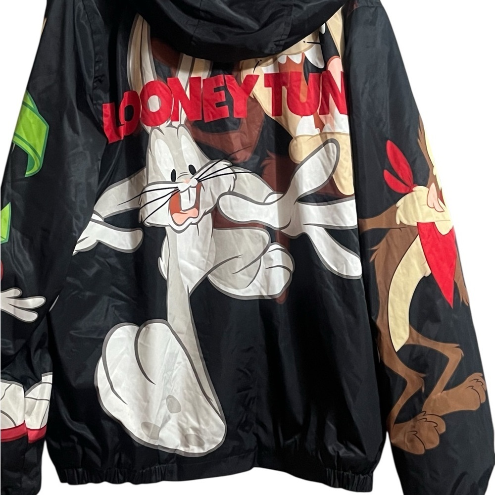 VTG Looney Tunes Bugs Taz Members Only Placement Hooded Jacket Size M Men - Picture 5 of 9